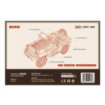 Деревянный 3D конструктор "Армейский джип", коробка обратная сторона