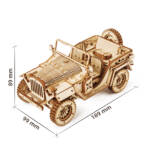 Деревянный 3D конструктор "Армейский джип", размеры