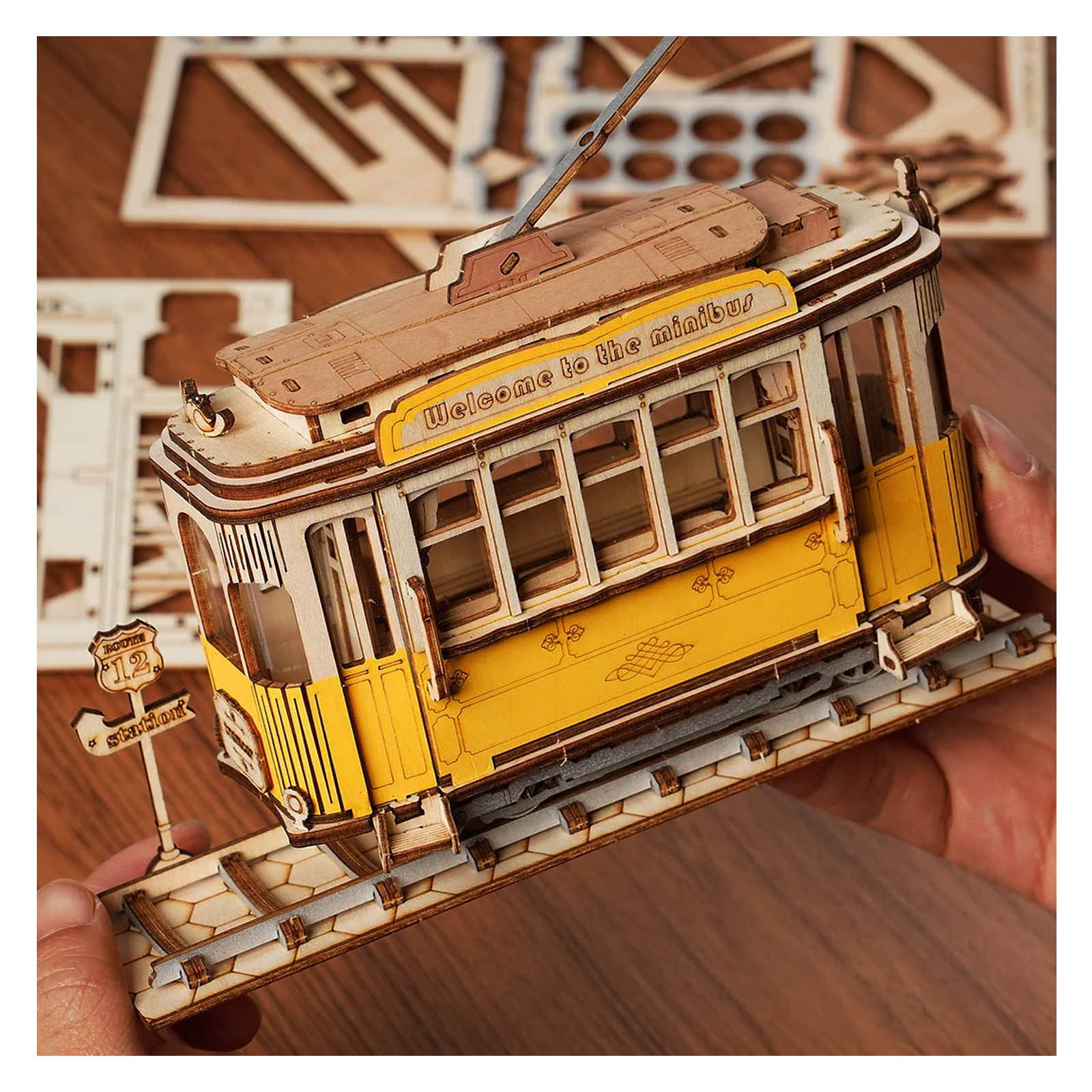 «Трамвай» 🚃 деревянный 3D-пазл купить дешево в Кишинёве