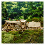 Деревянный 3D конструктор "Локомотив", на рельсах в лесу