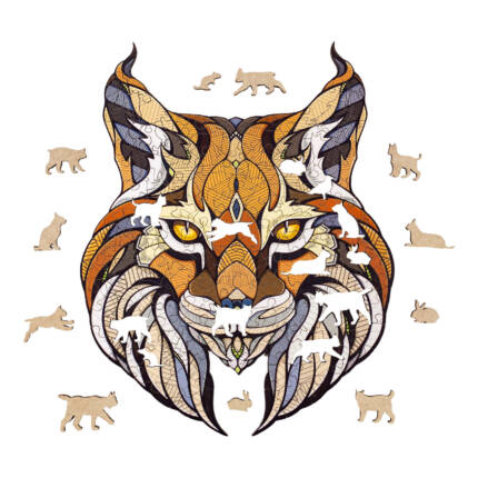 Деревянный пазл «Рысь»