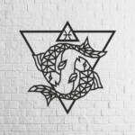 Знак зодиака многоугольный пазл "Рыбы", на стене