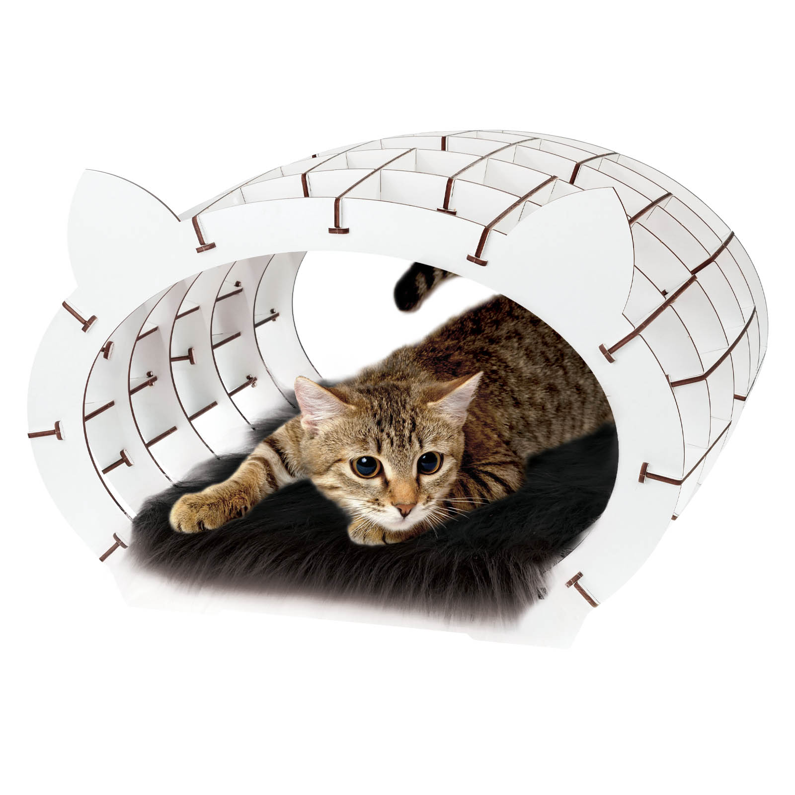 Пазл бело-чёрный "Кошкин дом", с кошкой