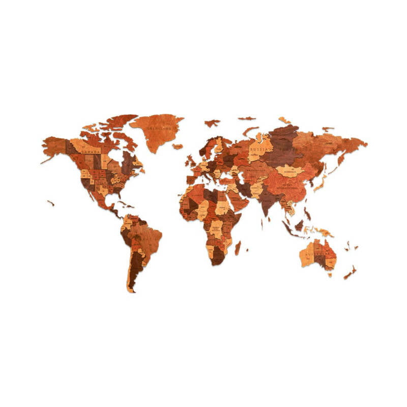 Деревянные 3D-пазлы «Карта Мира», Шоколадный мир