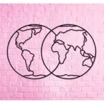 Многоугольный деревянный пазл «Земные полушария»