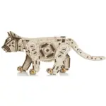 Механический деревянный 3D-пазл «Котёнок», вид слева