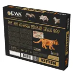 Механический деревянный 3D-пазл «Котёнок рыжий», коробка вид сзади