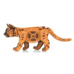 Механический деревянный 3D-пазл «Котёнок рыжий», вид слева