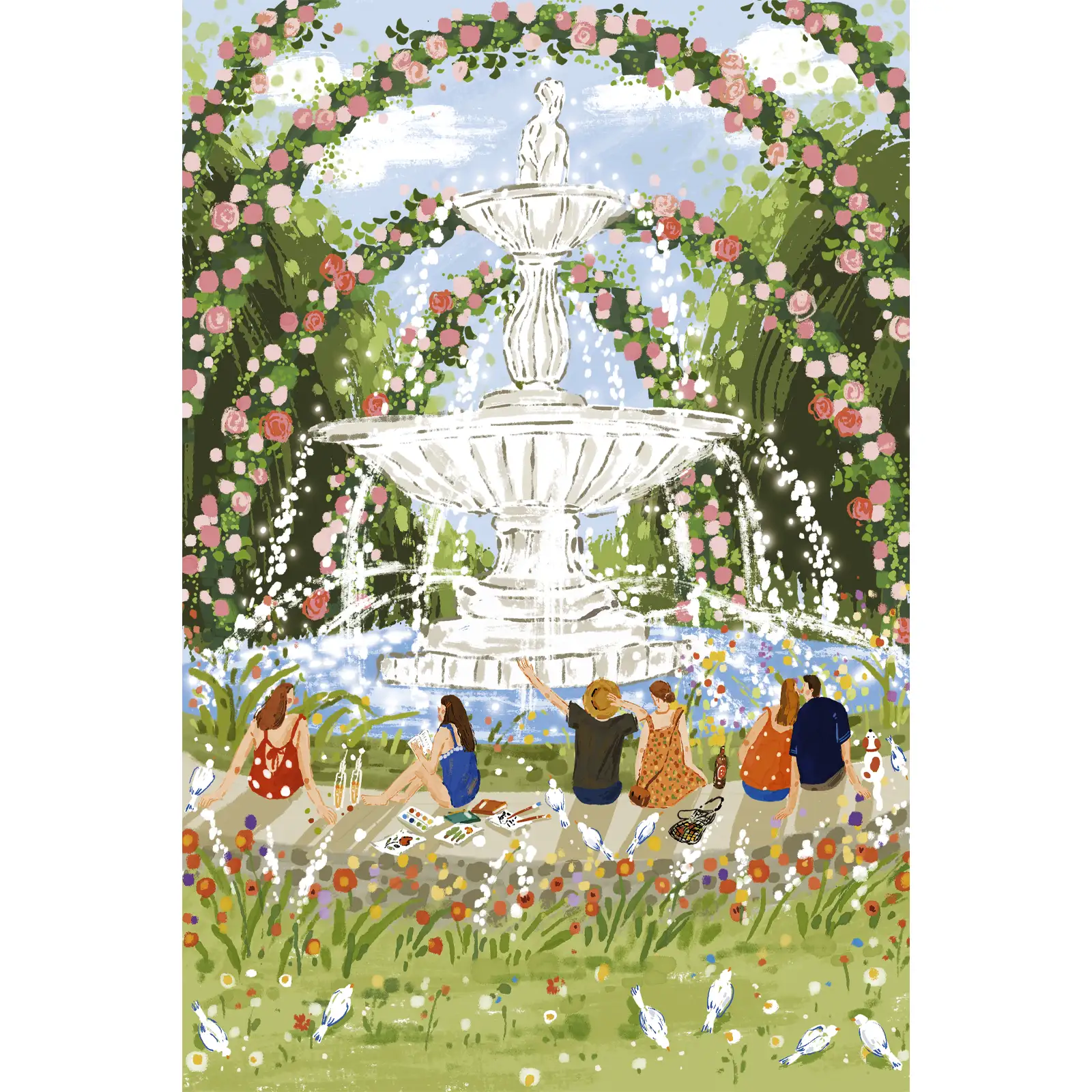 Пазл «Весенний фонтан»